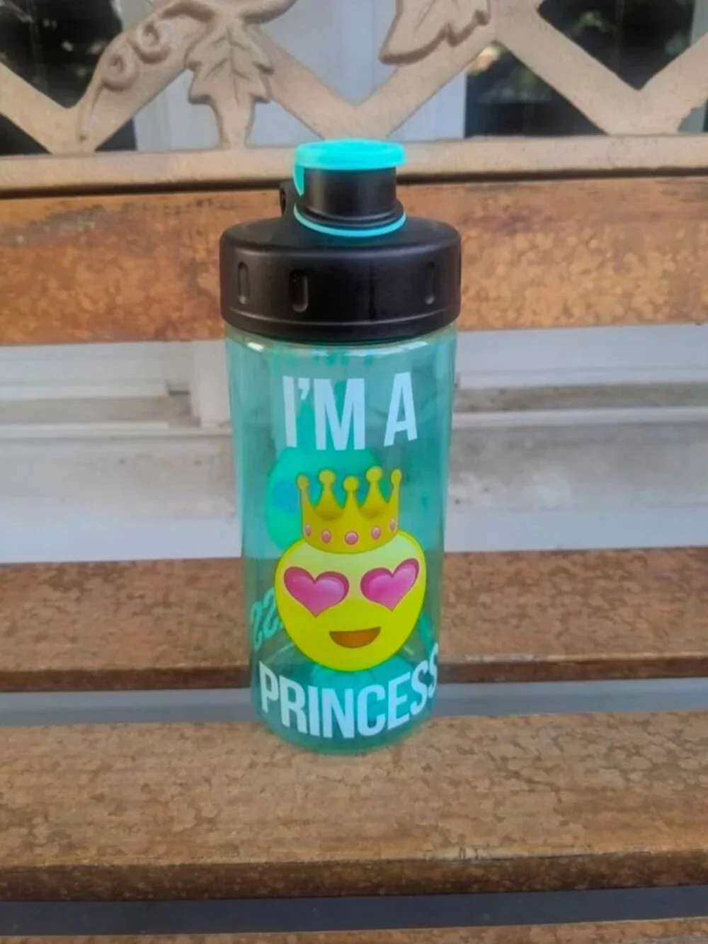Teal 16 oz. BPA Free Princess Emoji Water Bottle